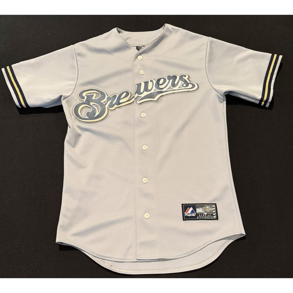 Vintage Milwaukee Brewers MLB Majestic Brand Authentic Braun Team Jersey Size S
